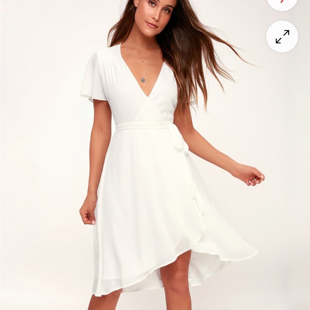White wrap dress